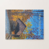 Overdekte brug van New Hampshire in de herfst Legpuzzel (Horizontaal)