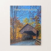 Overdekte brug van New Hampshire in de herfst Legpuzzel (Verticaal)