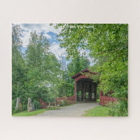 Overdekte brug Vermont. Jigzaag Puzzle Legpuzzel (Horizontaal)