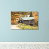 Overdekte brug, Vermont, Verenigde Staten Canvas Afdruk (Insitu (Houten vloer))