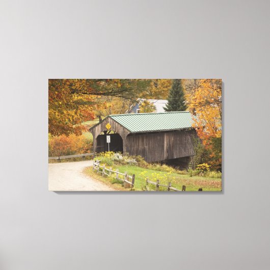 Overdekte brug, Vermont, Verenigde Staten Canvas Afdruk (Voorkant)