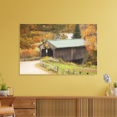 Overdekte brug, Vermont, Verenigde Staten Canvas Afdruk (Insitu (Woonkamer))