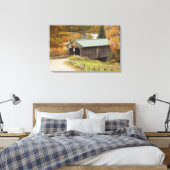 Overdekte brug, Vermont, Verenigde Staten Canvas Afdruk (Insitu (Slaapkamer))