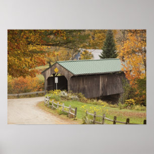 Overdekte brug, Vermont, Verenigde Staten Poster