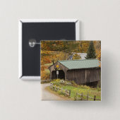 Overdekte brug, Vermont, Verenigde Staten Vierkante Button 5,1 Cm (Voorkant /achterkant)