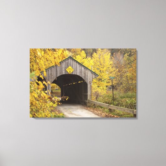 Overdekte brug, Vermont, VS 2 Canvas Afdruk (Voorkant)