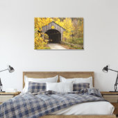 Overdekte brug, Vermont, VS 2 Canvas Afdruk (Insitu (Slaapkamer))