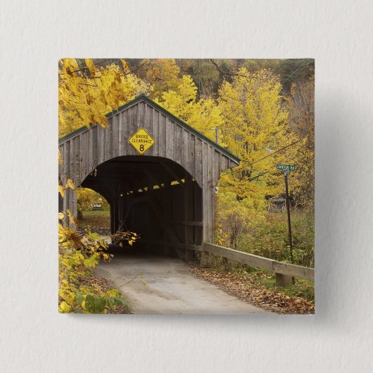 Overdekte brug, Vermont, VS 2 Vierkante Button 5,1 Cm (Voorkant)