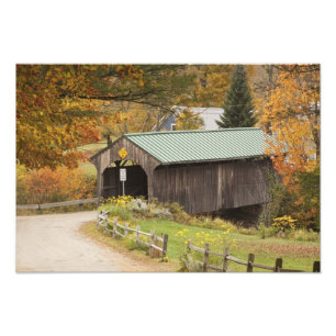 Overdekte brug, Vermont, VS Foto Afdruk