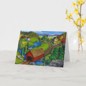 Overdekte Brug Wenskaart Kaart (Gele Bloem)