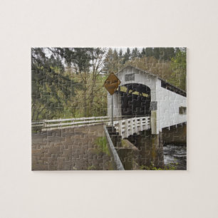 Overdekte brug Wild Cat, Lane County, Oregon Legpuzzel