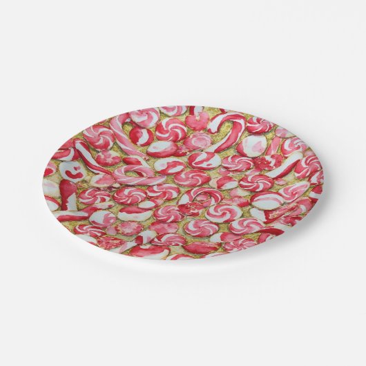 Overdekte Candy Cane Peppermint Gold Paper Bord (Gekanteld)