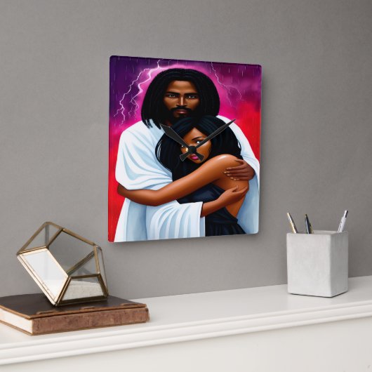 "Overdekte" Christelijke Waterverf wandklok (Kantoor)