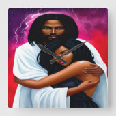 "Overdekte" Christelijke Waterverf wandklok (Voorkant)