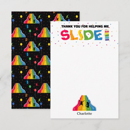 Overdekte Glijbaan Park Kids Speeltuin Verjaardags Bedankkaart (Voorkant / Achterkant)