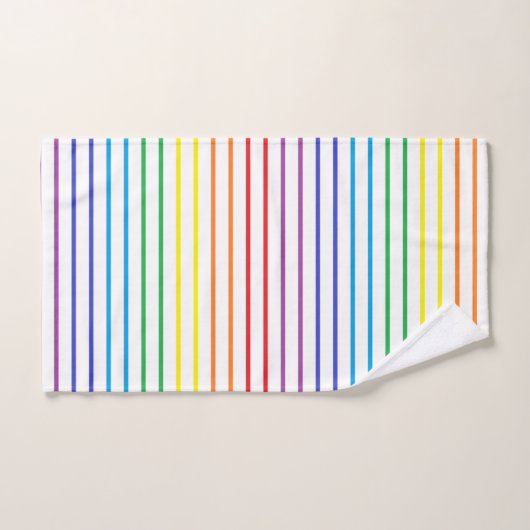 Overdekte regenboogstrips bad handdoek (Handdoek)