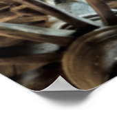 Overdekte wagen, houten wagenwiel poster (Hoek)