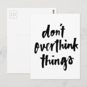 Overdenk de dingen niet Inspirerend Quote Briefkaart (Voorkant / Achterkant)