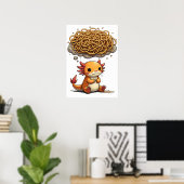 Overdenken Axolotl Introvert Angst Grappige Kunst Poster (Thuiskantoor)