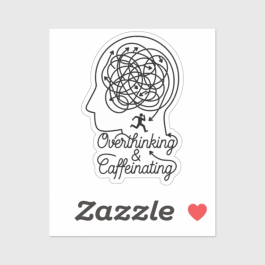 Overdenken & Cafeïne Maze Hoofd Sticker (Vel)