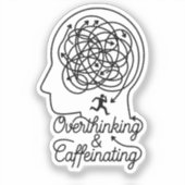 Overdenken & Cafeïne Maze Hoofd Sticker (Voorkant)