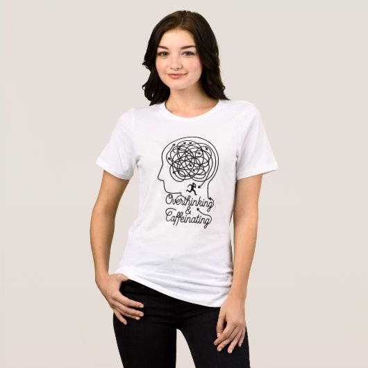Overdenken & Cafeïne Maze Hoofd Tri-Blend Shirt (Voorkant volledig)