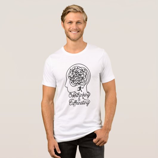 Overdenken & Cafeïne Maze Hoofd Tri-Blend Shirt (Voorkant volledig)
