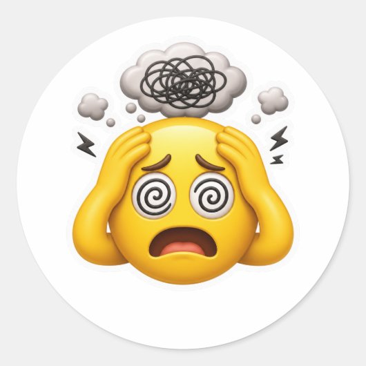 Overdenken Emoji Angst Sticker (Voorkant)