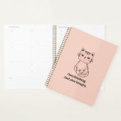 Overdenken en hongerige roze kat planner (Display)