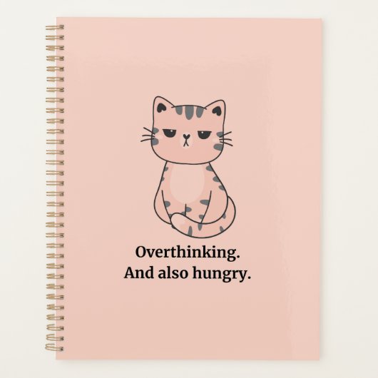 Overdenken en hongerige roze kat planner (Voorkant)