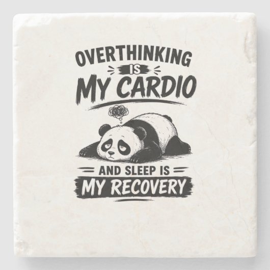Overdenken Is Mijn Cardio Stenen Onderzetter (Voorkant)