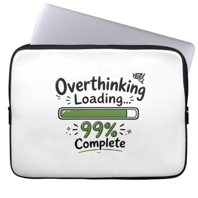 Overdenken Laden 99% Compleet Grappige Quote Laptop Sleeve (Voorkant)