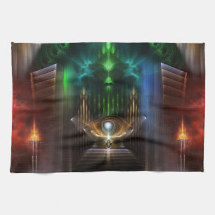 Overdenkend aan Oz Fractal Art Kitchen Towel Theedoek