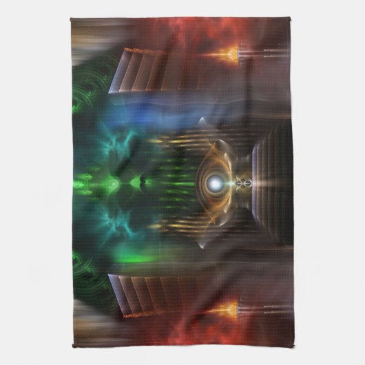 Overdenkend aan Oz Fractal Art Kitchen Towel Theedoek (Verticaal)