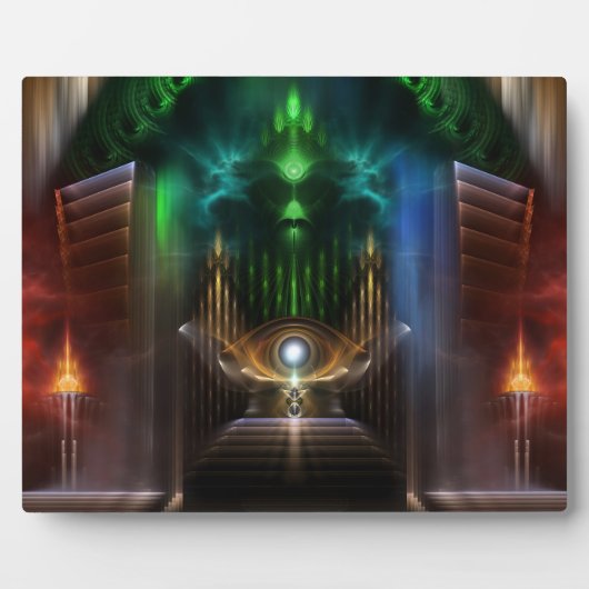 Overdenkend aan Oz Fractal Art Photo Plaque Fotoplaat (Voorkant)