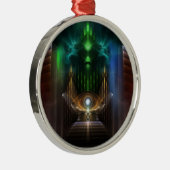 Overdenkend aan Oz Fractal Art Premium-Ornament Metalen Ornament (Rechts)