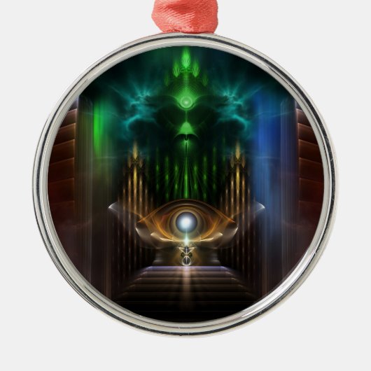 Overdenkend aan Oz Fractal Art Premium-Ornament Metalen Ornament (Voorkant)