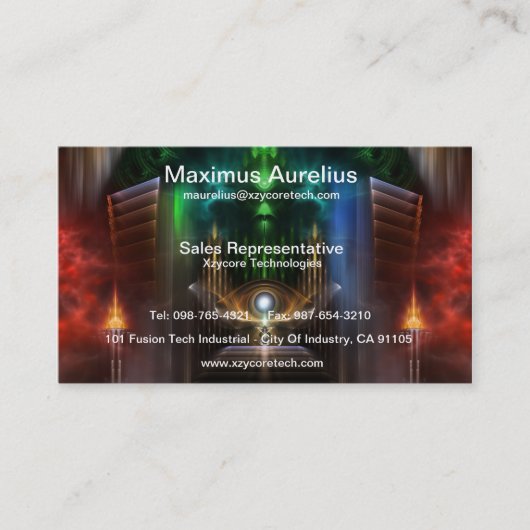 Overdenkend aan Oz Fractal Art Visitekaartje (Voorkant)