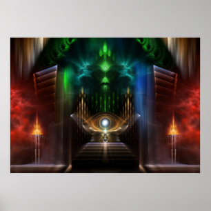 Overdenkend aan Oz Fractal Craquelure Wall Poster