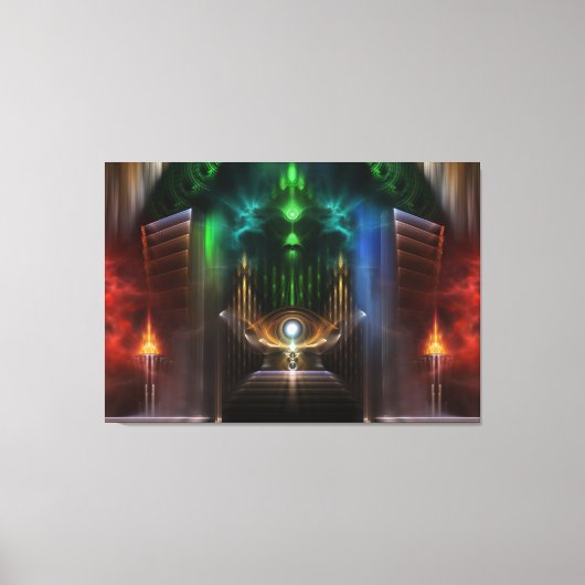 Overdenkend Oz Fractal Art Wrapped Canvas Print (Voorkant)