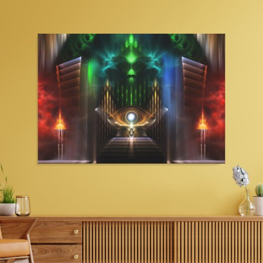Overdenkend Oz Fractal Art Wrapped Canvas Print (Insitu (Woonkamer))