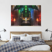 Overdenkend Oz Fractal Art Wrapped Canvas Print (Insitu (Slaapkamer))