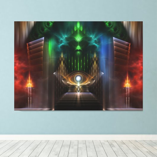 Overdenkend Oz Fractal Art Wrapped Canvas Print (Insitu (Houten vloer))