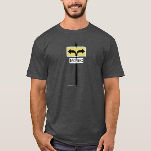 Overdenkend T-shirt | Grappige besluiteloze keuzes (Voorkant)