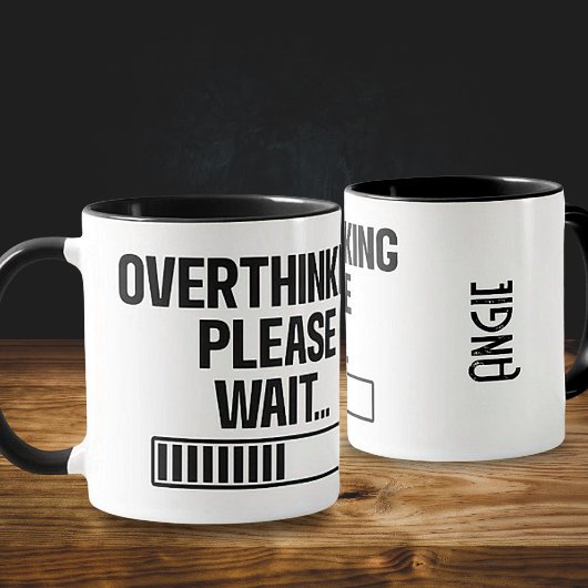 Overdenkend, wacht alsjeblieft met keramische Mok