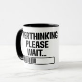 Overdenkend, wacht alsjeblieft met keramische Mok (Voorkant links)