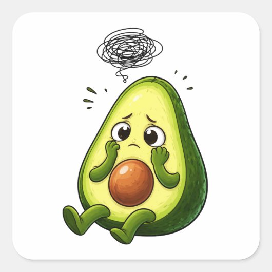 Overdenkende Avocado Sticker (Voorkant)