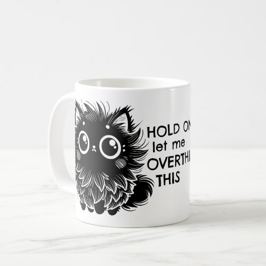 Overdenkende Cat Koffiemok (Voorkant links)