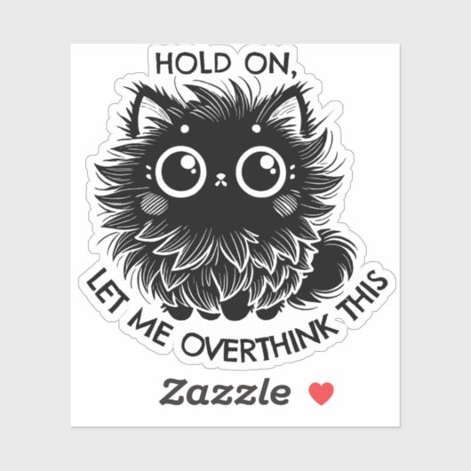Overdenkende Cat Sticker (Vel)
