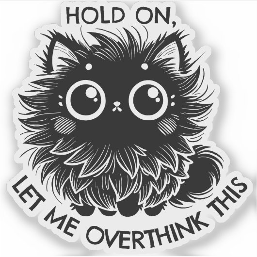 Overdenkende Cat Sticker (Voorkant)